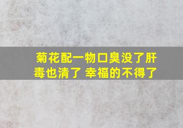 菊花配一物口臭没了肝毒也清了 幸福的不得了